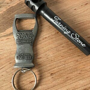 Sam Adams Bottle Opener Key Chain Plus Cork Screw